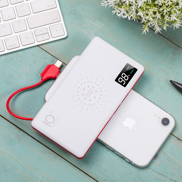 Digital Display Power Bank Small Portable 10000mAh Wireless Charger