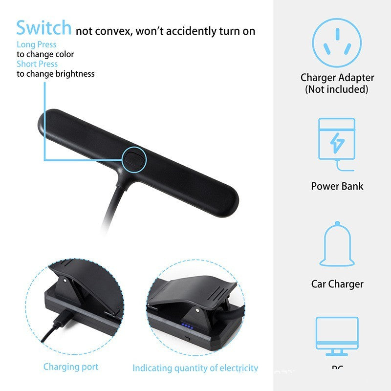 Clip-on Reading Light With Battery Indicator